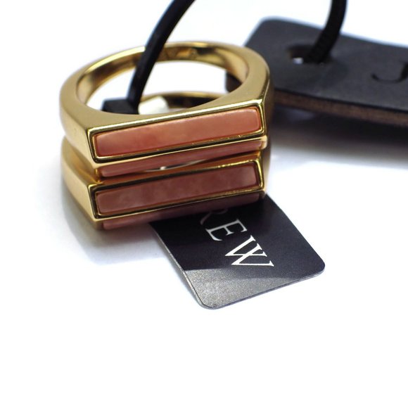 New J. Crew Semiprecious Stone Triangle-Prism Rings Set SZ 8 - Picture 6 of 11